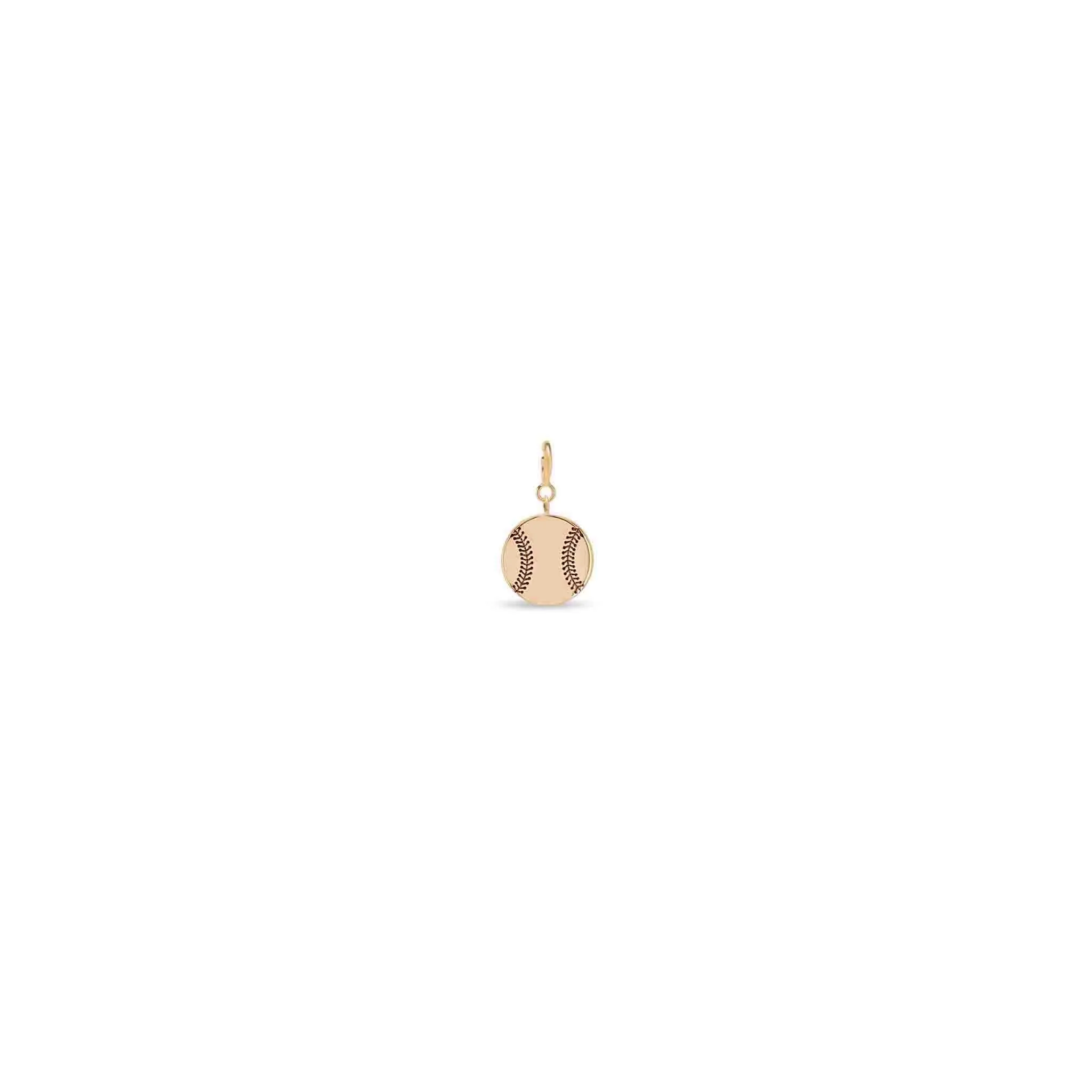 14k Single Midi Bitty Baseball Charm