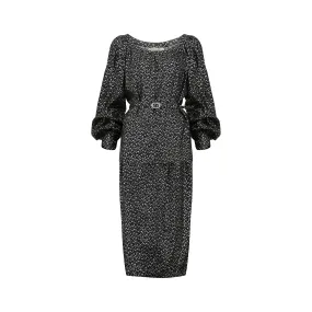 1970s Christian Dior Black and Silver Lame Skirt Suit (4 pieces)