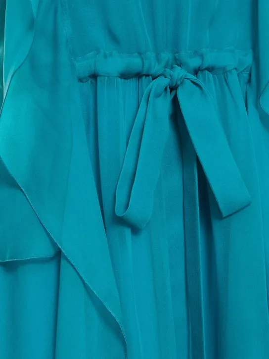 Alberta Ferretti   Draped silk chiffon mini halter dress 