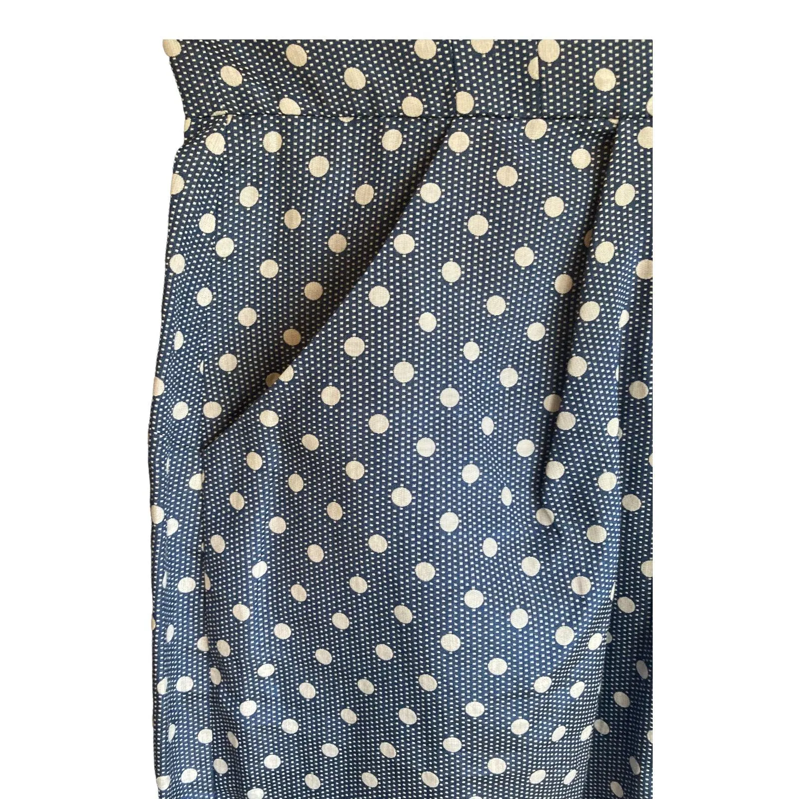 Alice by Temperley Cotton Blue Polka Dot Strapless Dress UK Size 12