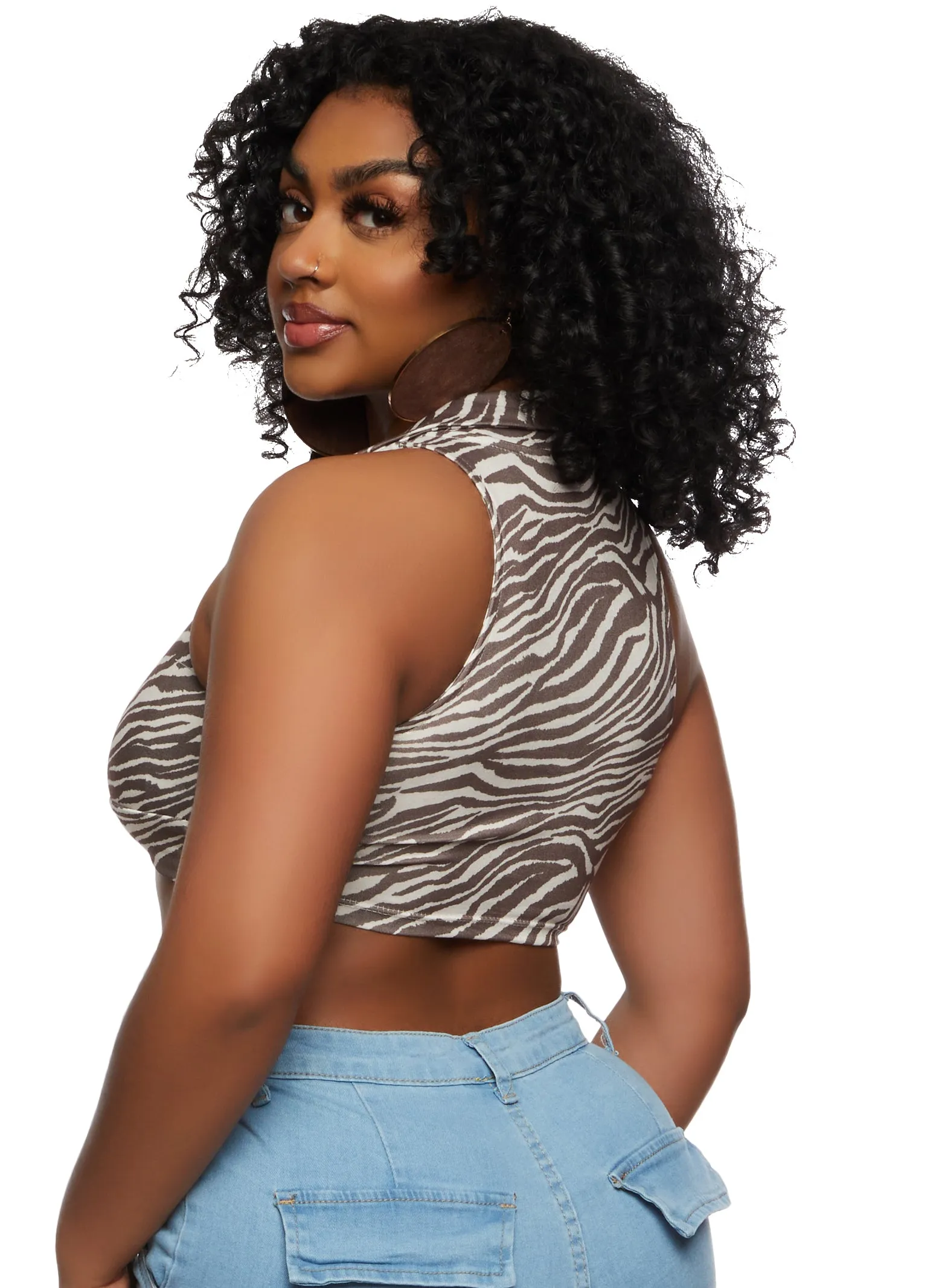 Almost Famous Collared Halter Top