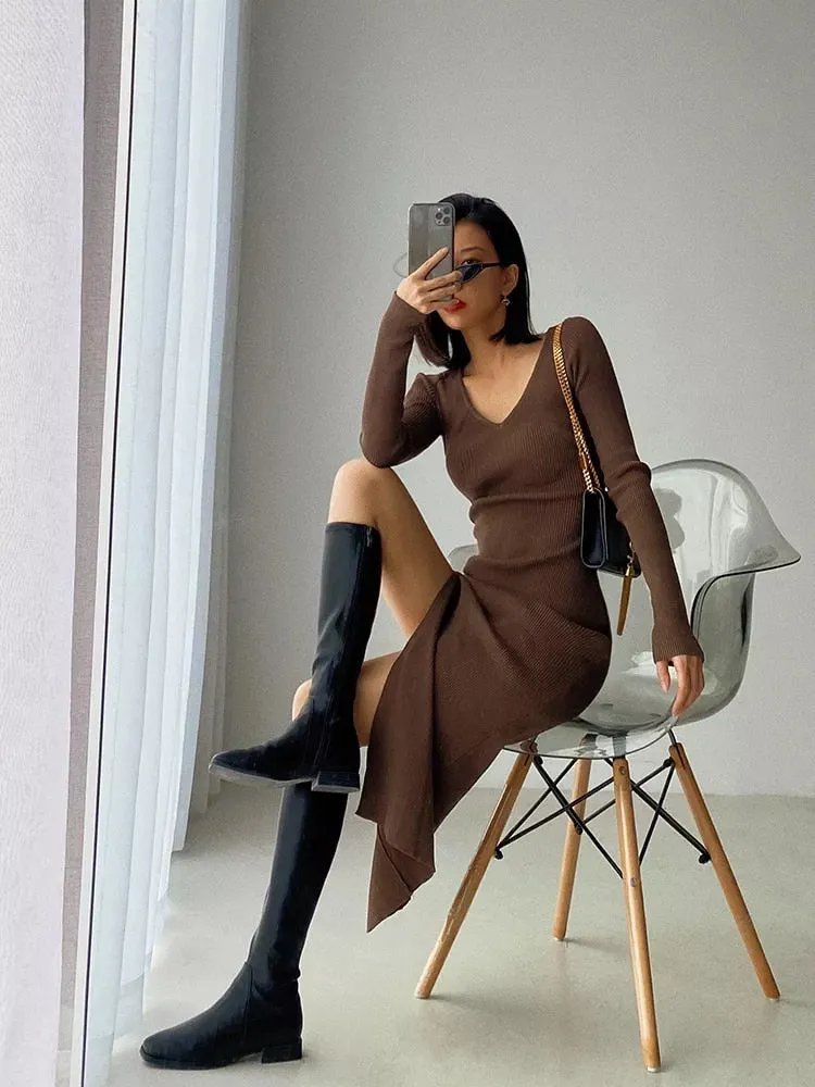 Alvise Knit Midi Slit Dress