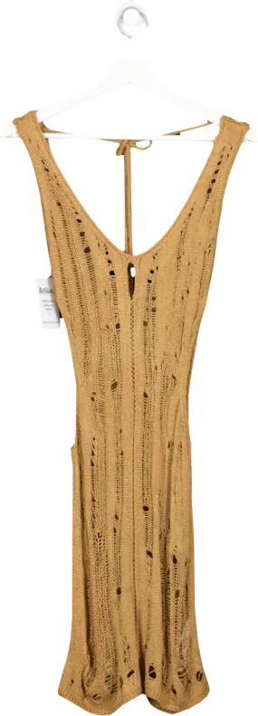ASOS Brown Crochet Mini Dress UK 8