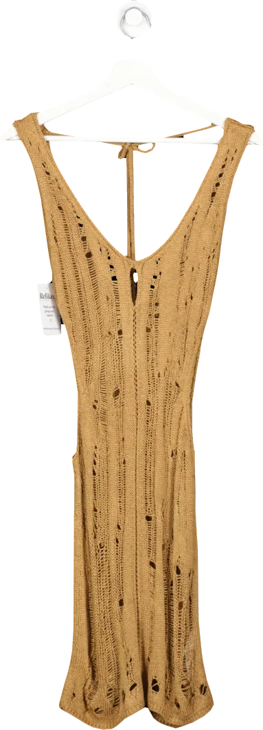 ASOS Brown Crochet Mini Dress UK 8