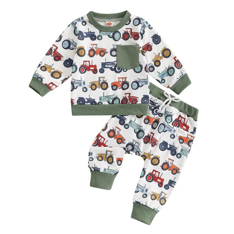 Baby Toddler Boys Tractor Farm Western Loungewear