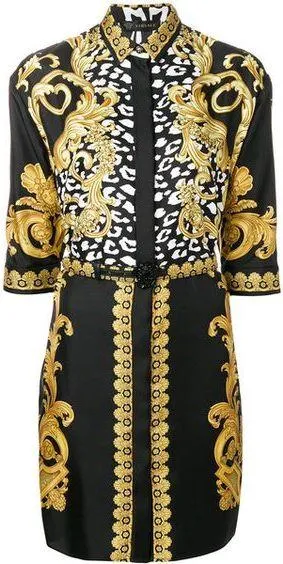 Baroque Signature Print Shirt Dress
