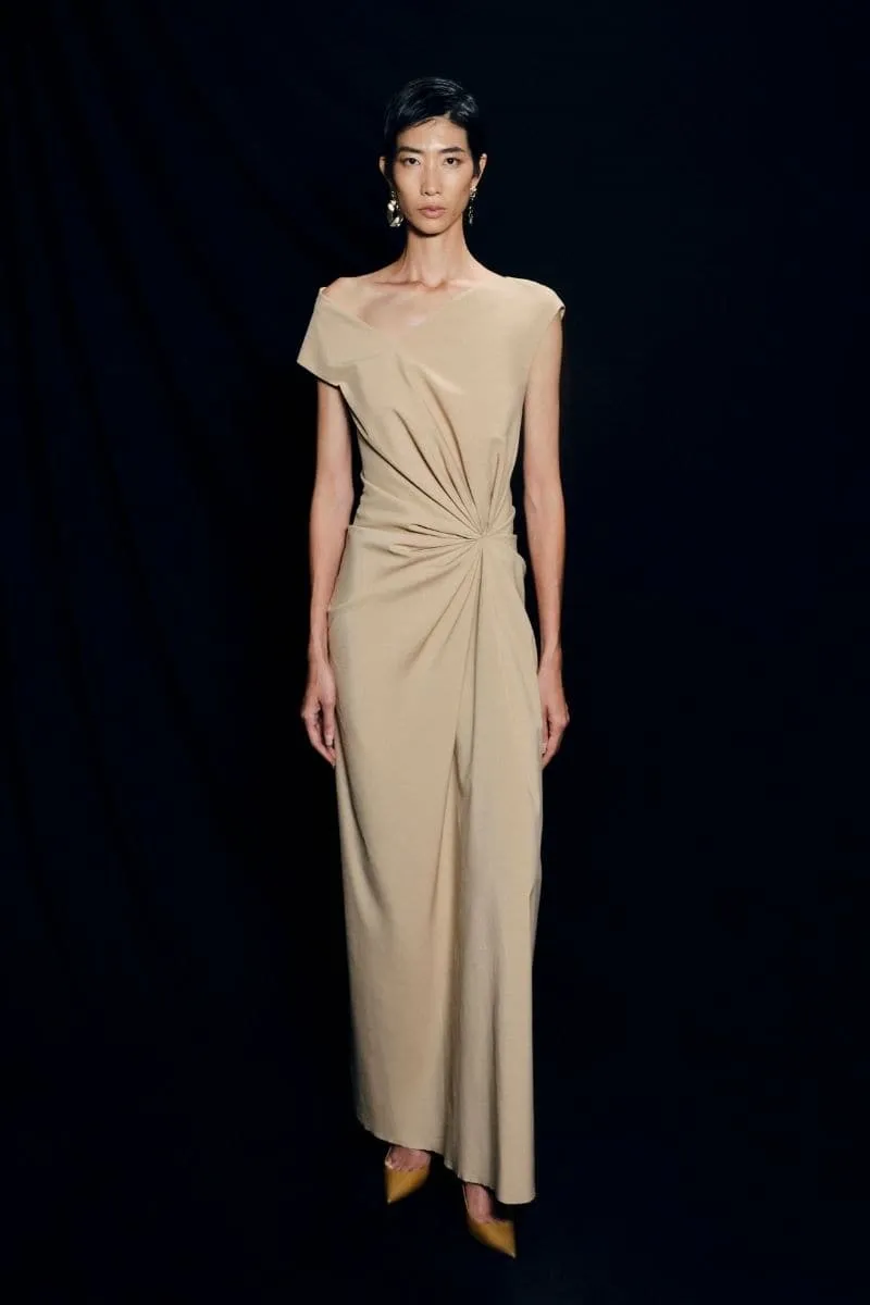 BEIGE TONYY STORM MAXI DRESS