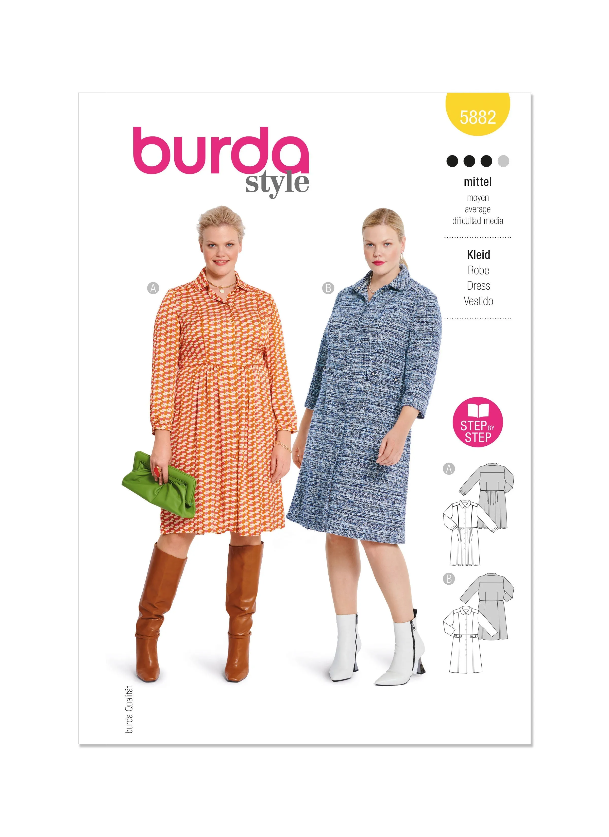 Burda Sewing Pattern 5882 Misses' Dress