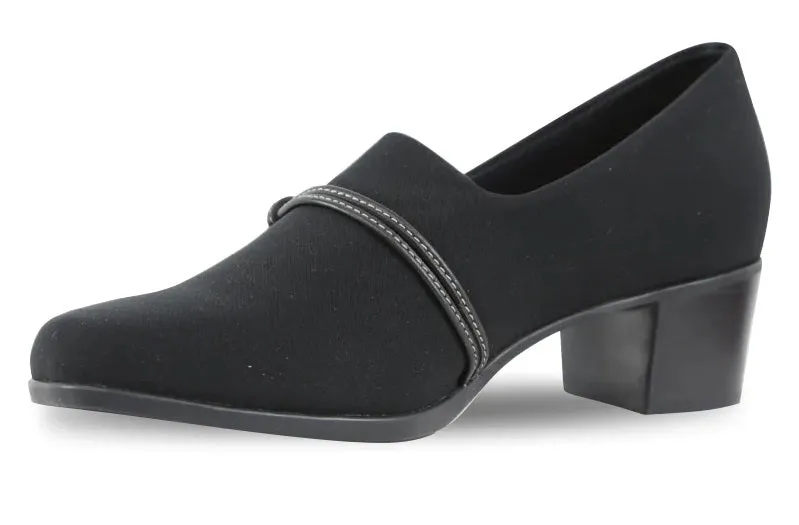 Cindi II Black Stretch Fabric Slip-on Shoes