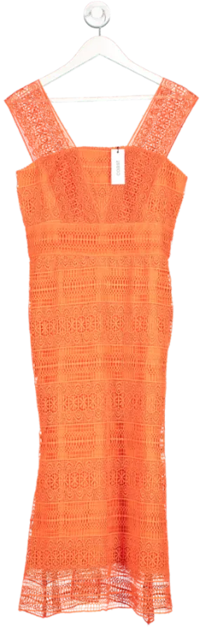 Coast Orange Lace Pencil Dress With Flared Hem BNWT UK 10