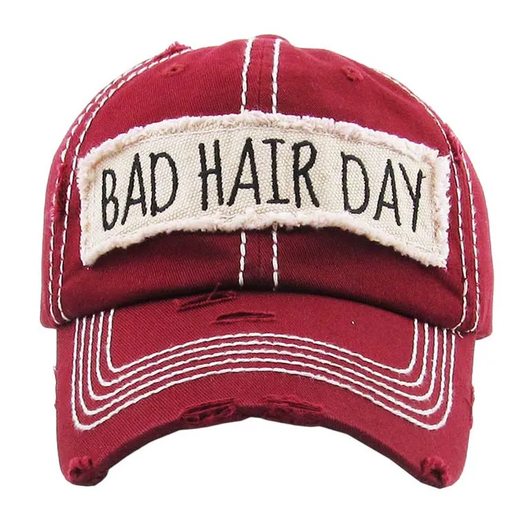Distressed Bad Hair Day Baseball Cap Trucker Hat