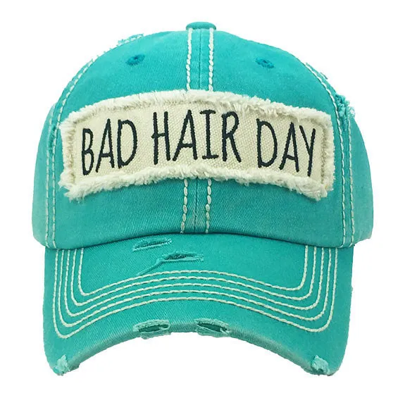 Distressed Bad Hair Day Baseball Cap Trucker Hat