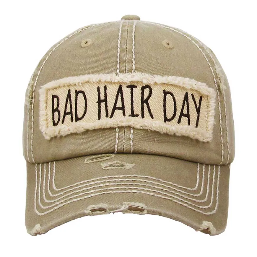 Distressed Bad Hair Day Baseball Cap Trucker Hat