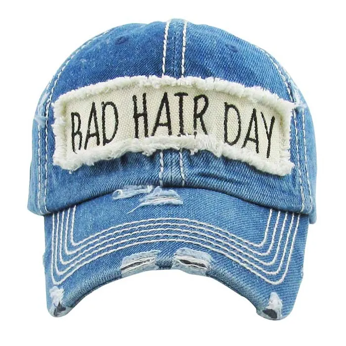 Distressed Bad Hair Day Baseball Cap Trucker Hat