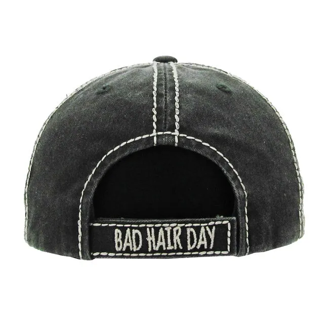 Distressed Bad Hair Day Baseball Cap Trucker Hat