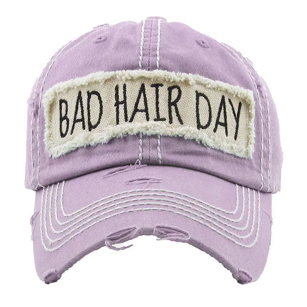 Distressed Bad Hair Day Baseball Cap Trucker Hat