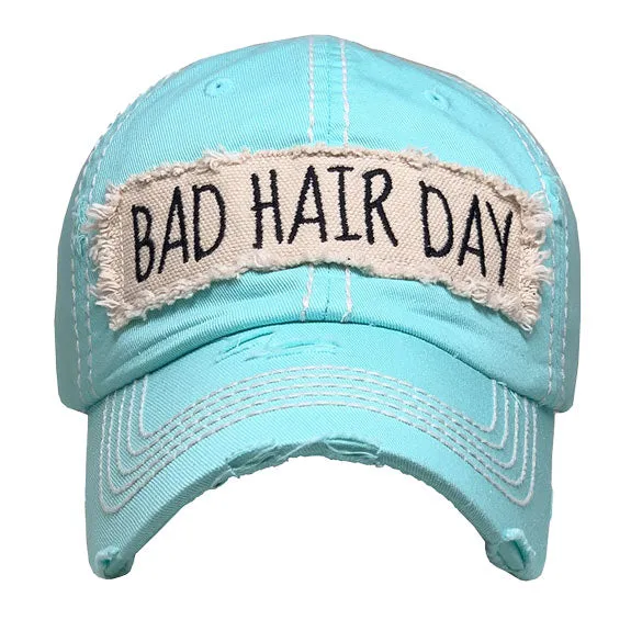 Distressed Bad Hair Day Baseball Cap Trucker Hat