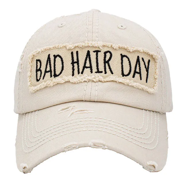 Distressed Bad Hair Day Baseball Cap Trucker Hat