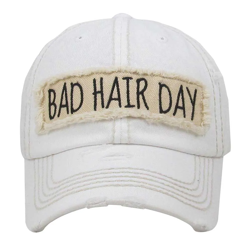 Distressed Bad Hair Day Baseball Cap Trucker Hat