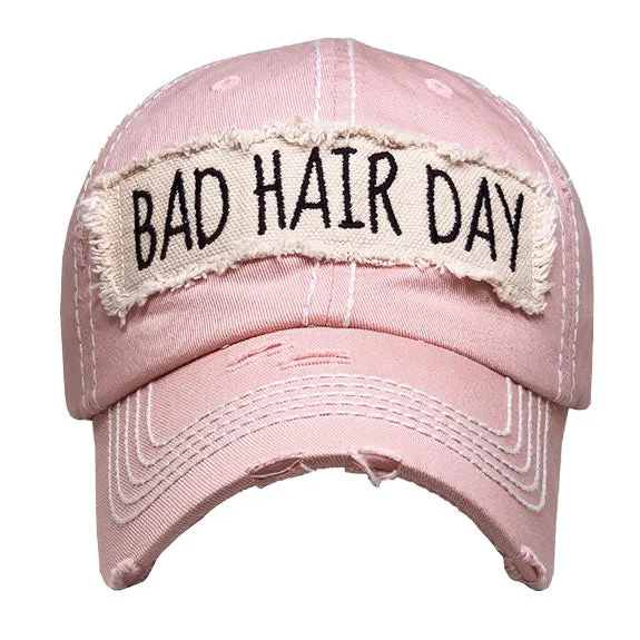 Distressed Bad Hair Day Baseball Cap Trucker Hat