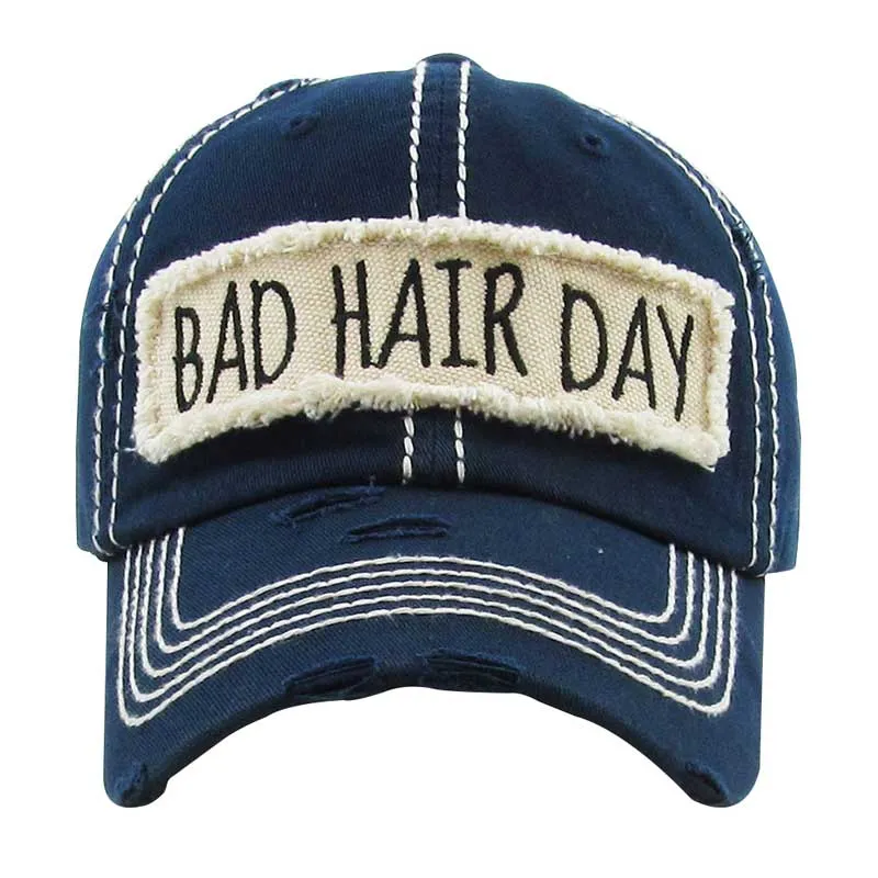 Distressed Bad Hair Day Baseball Cap Trucker Hat