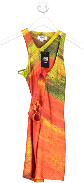 Farai London Multicoloured Kekeo Abstract Print Mini Dress UK XS