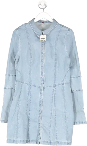 Free People Blue Thea Vintage Denim Mini Dress UK L