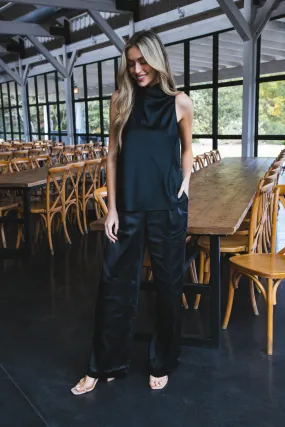 Gabriela Satin Pant, Black | Sanctuary