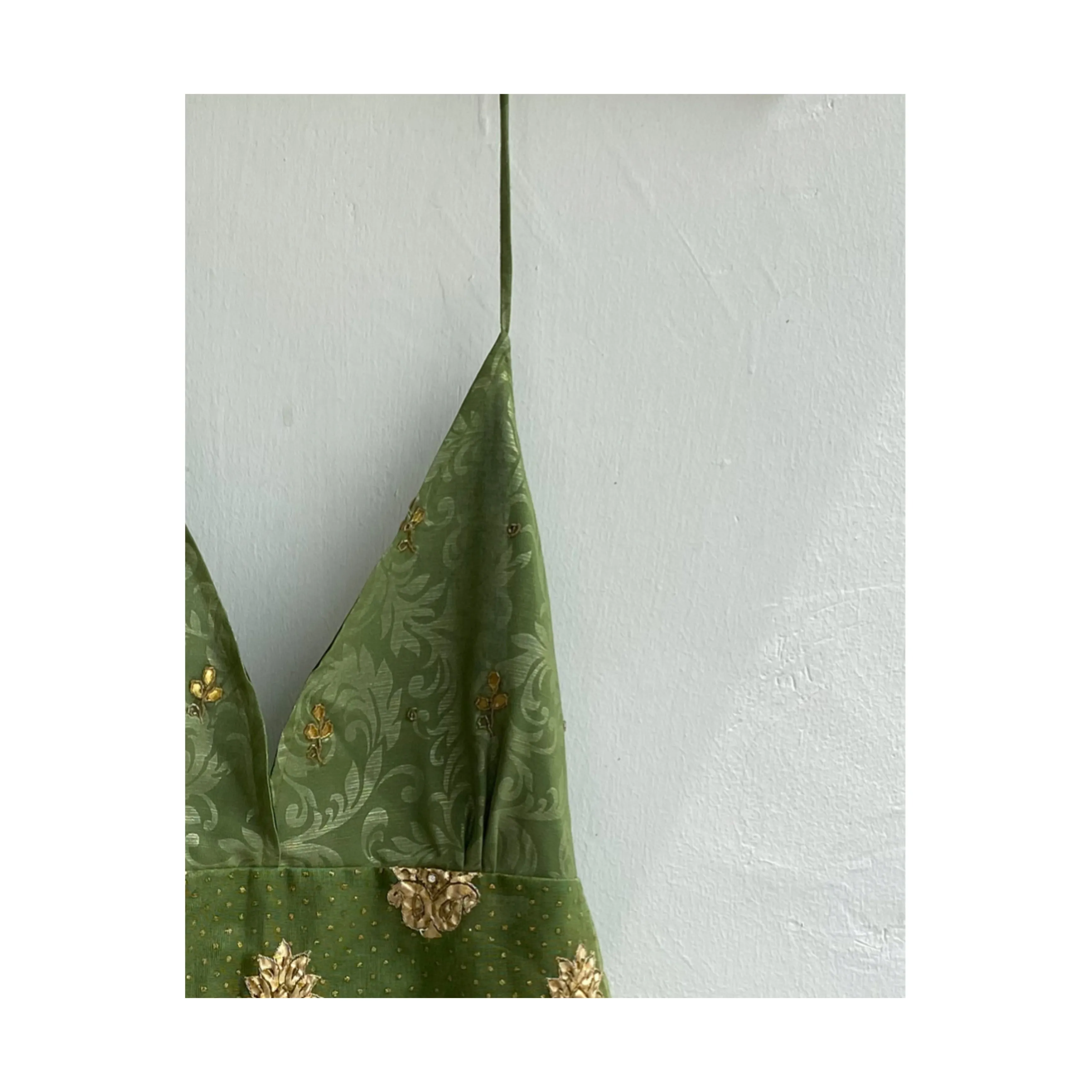 Green vintage motif dress