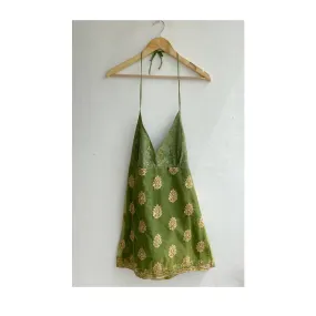 Green vintage motif dress