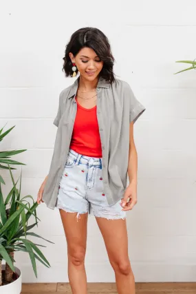 Hi-Waisted Cherry Acid Wash Cutoffs LD23