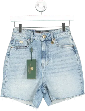 Holland Cooper Blue High Rise Denim Shorts BNWT UK 6