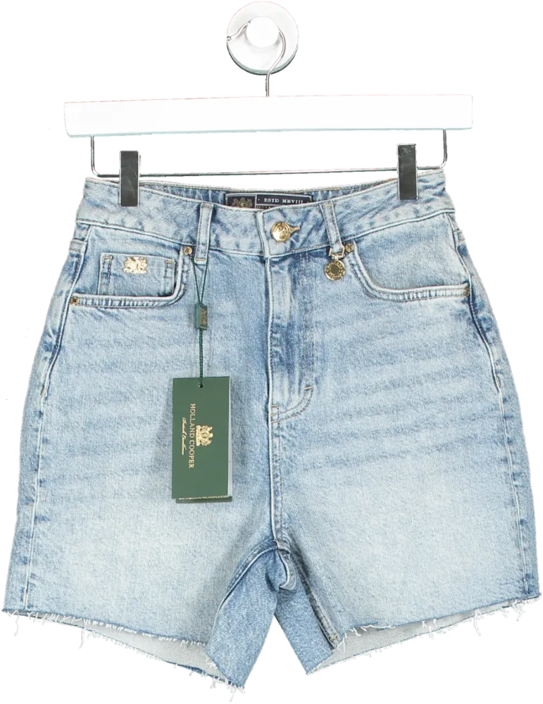 Holland Cooper Blue High Rise Denim Shorts BNWT UK 6