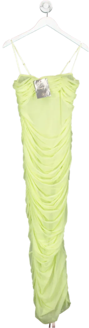House of CB Green Fornarina Lime Ruched Maxi Dress UK M