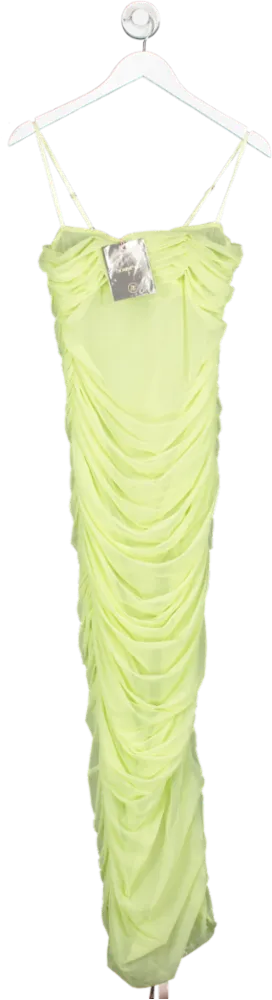 House of CB Green Fornarina Lime Ruched Maxi Dress UK M