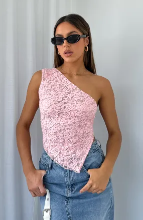 It's A Love Story Lace Top Pink