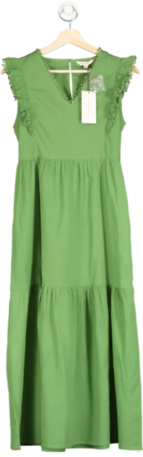 Laura Ashley Law Green V Neck Dress UK 6