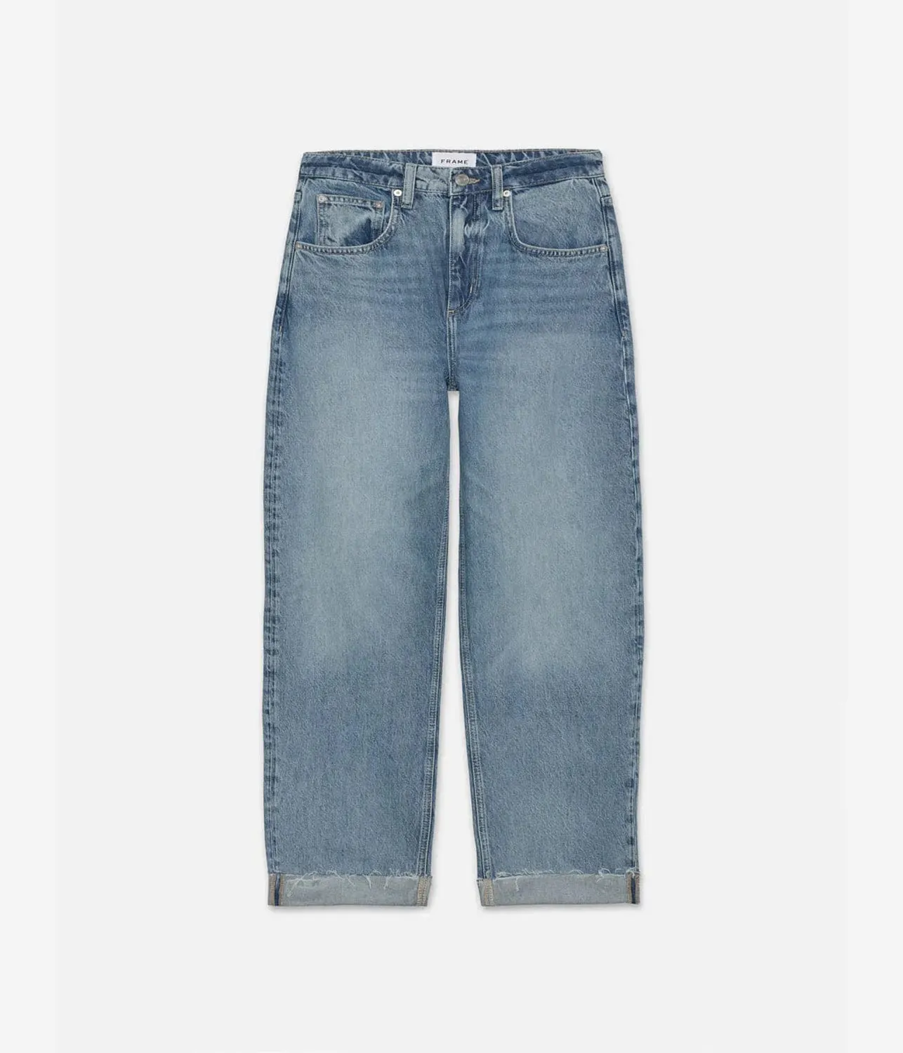 LONG BARREL RAW CUFF JEAN- RHODE
