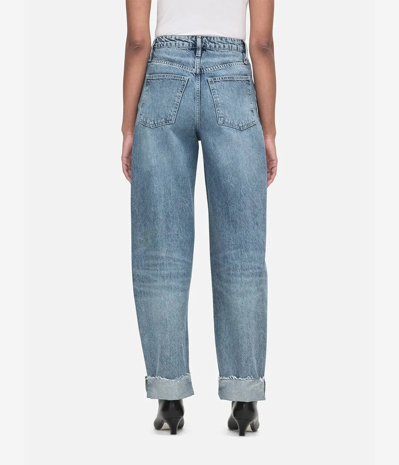 LONG BARREL RAW CUFF JEAN- RHODE