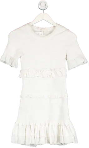 loveshackfancy White Ruffled Mini Dress UK XS