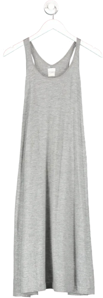MADELEINE THOMPSON Grey Cashmere Sleeveless Dress UK M
