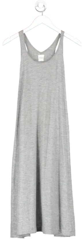 MADELEINE THOMPSON Grey Cashmere Sleeveless Dress UK M