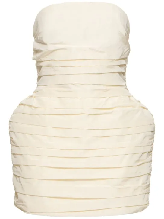 Magda Butrym   Strapless draped silk mini dress 