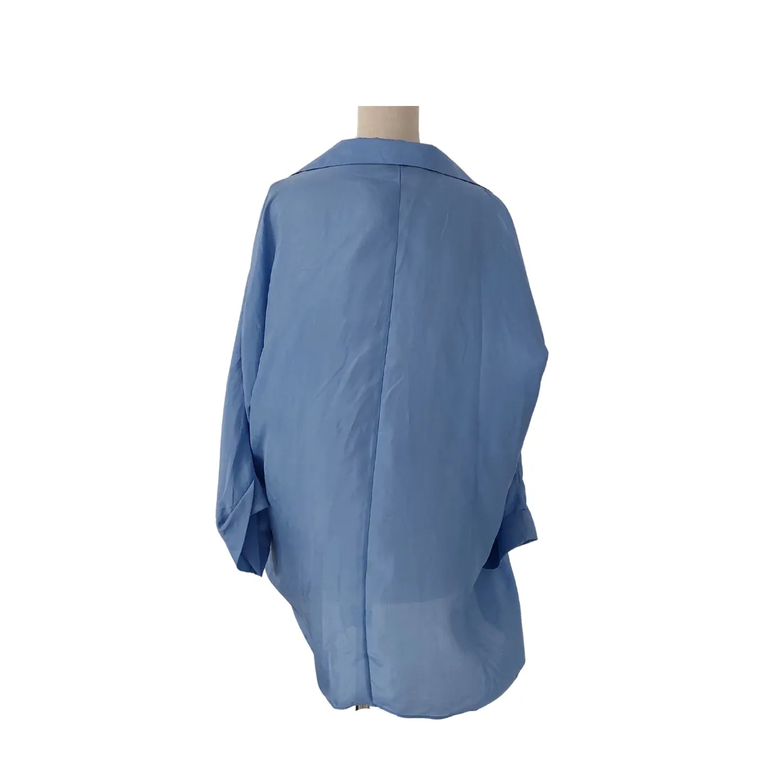 Massimo Dutti Blue Silk Shirt | Gently used |