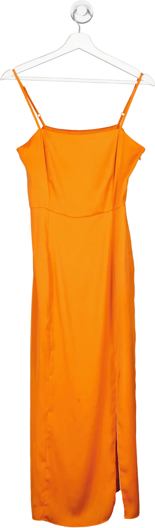 Monki Orange Satin Feel Midi Dress UK 8