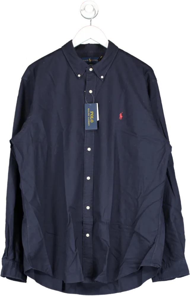 Polo Ralph Lauren Blue Custom Fit Oxford Shirt - Rl Navy UK XXL