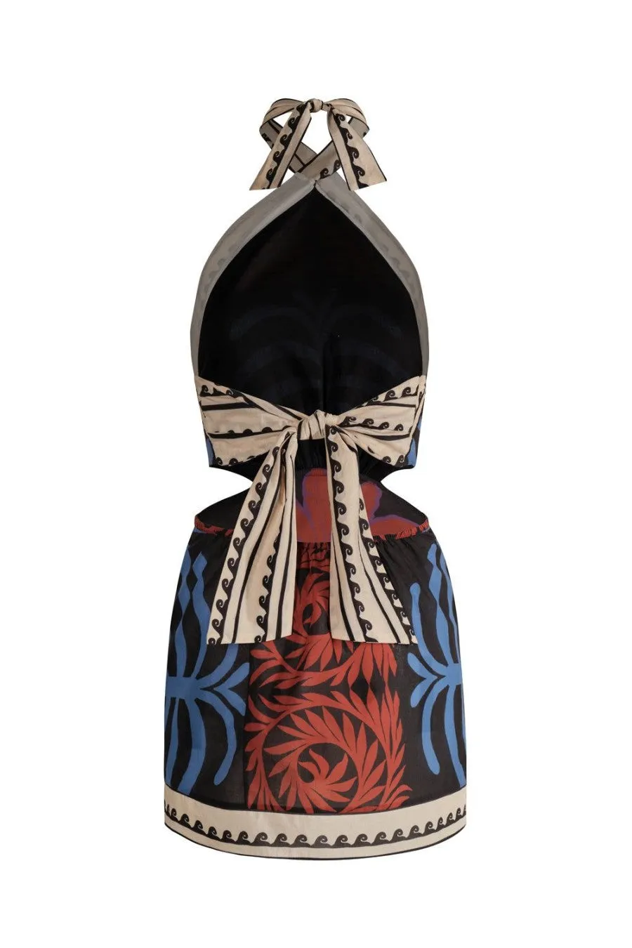 Pre Order:  Halter Neck Backless Printed Dress