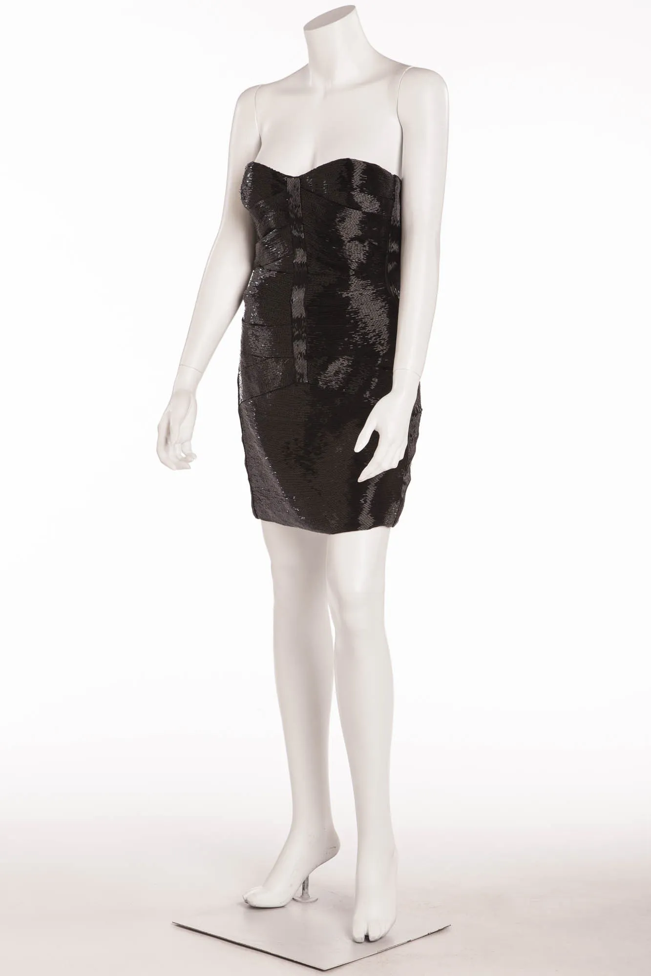 Roberto Cavalli - BN Black Strapless Beaded Mini Dress - IT 42