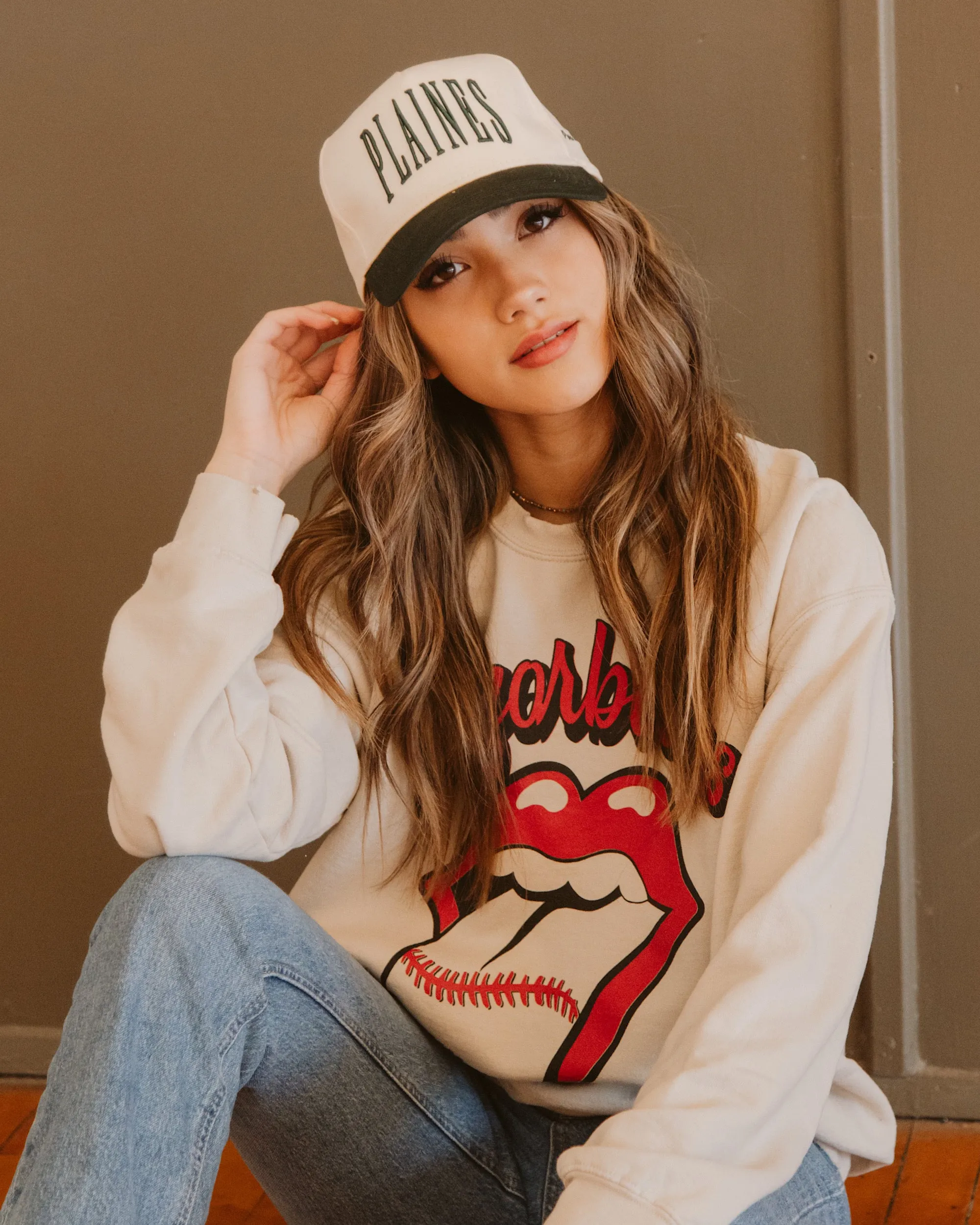 Rolling Stones Razorbacks Baseball Lick Sand Thrifted Sweatshirt