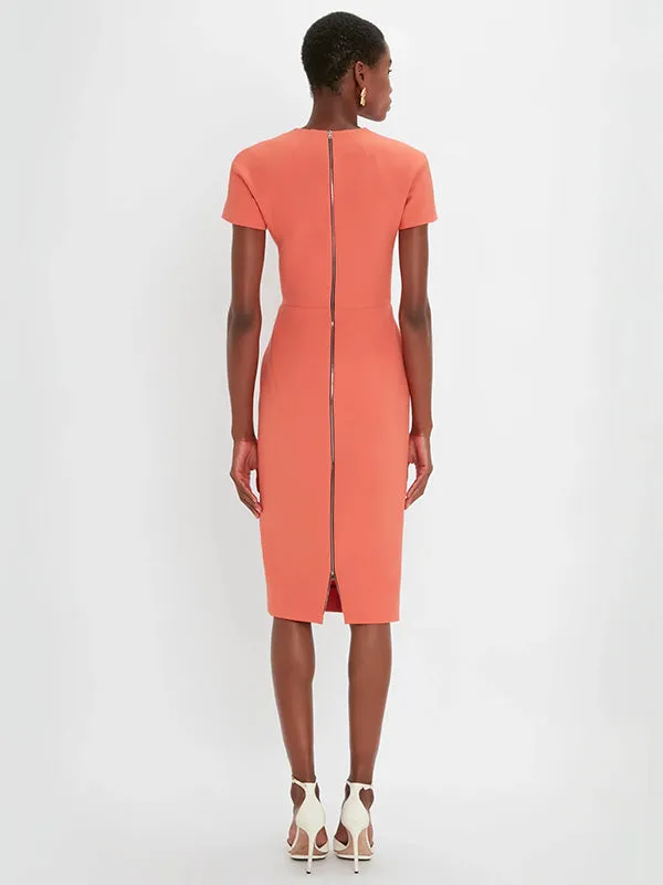 T-Shirt Dress in Papaya
